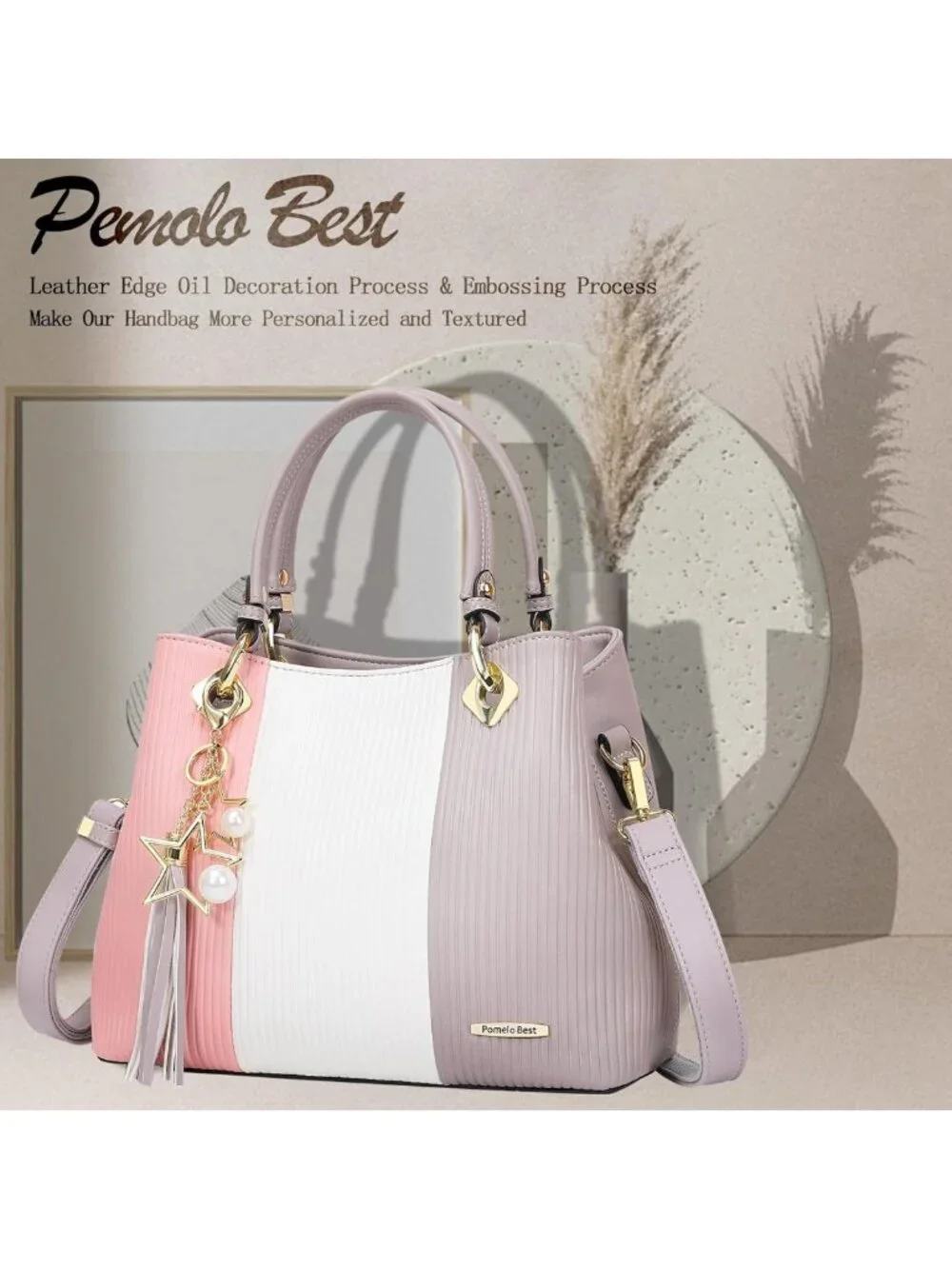 Stylish Leather Top Handle Handbags for Women | Medium Purses with Multiple
